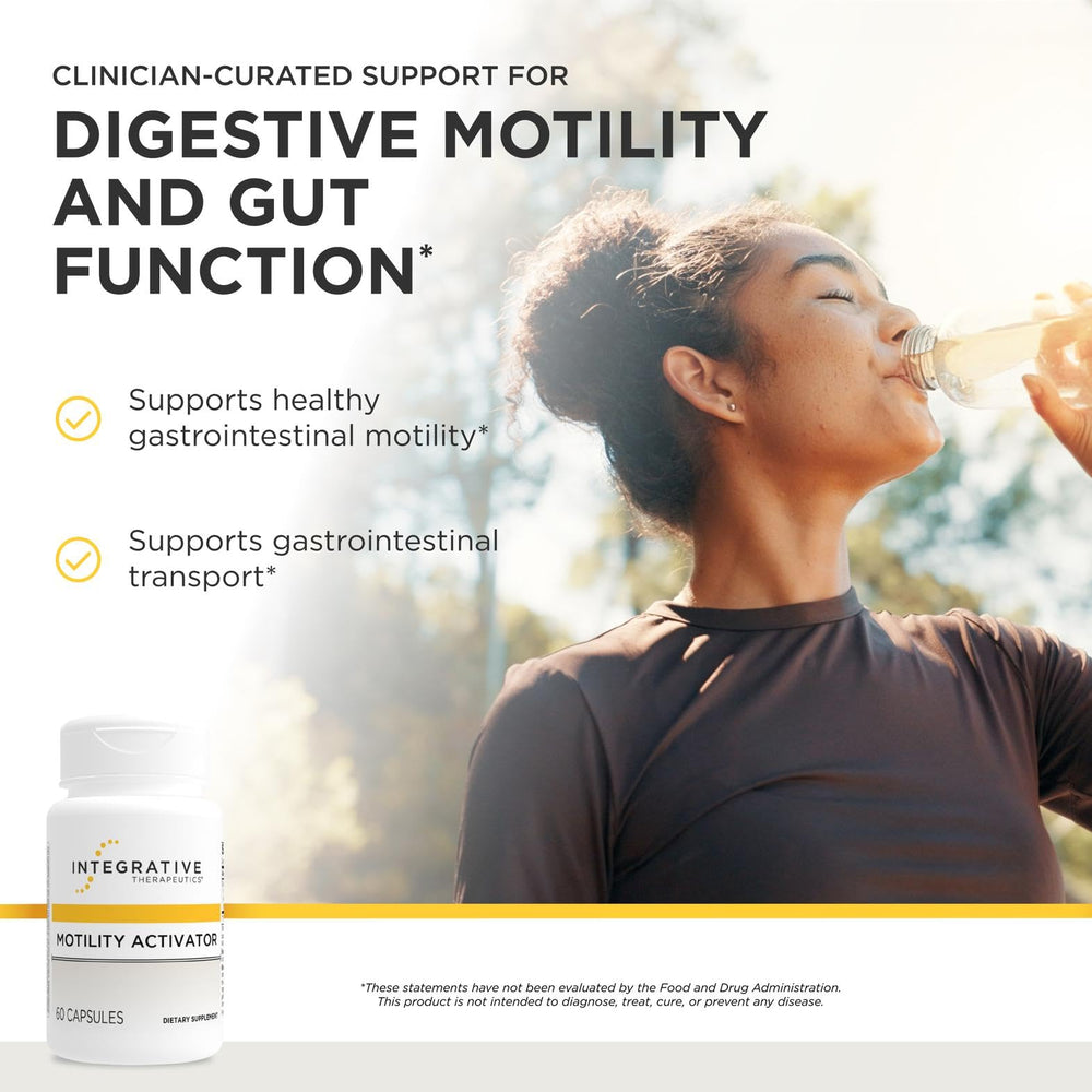 Integrative Therapeutics Motility Activator bottle side shows ingredients and label details