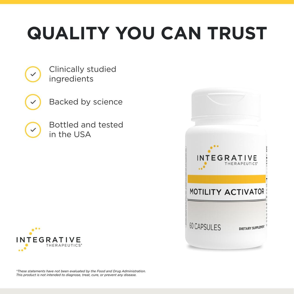Pouring Motility Activator bottle demonstrates easy daily dosing