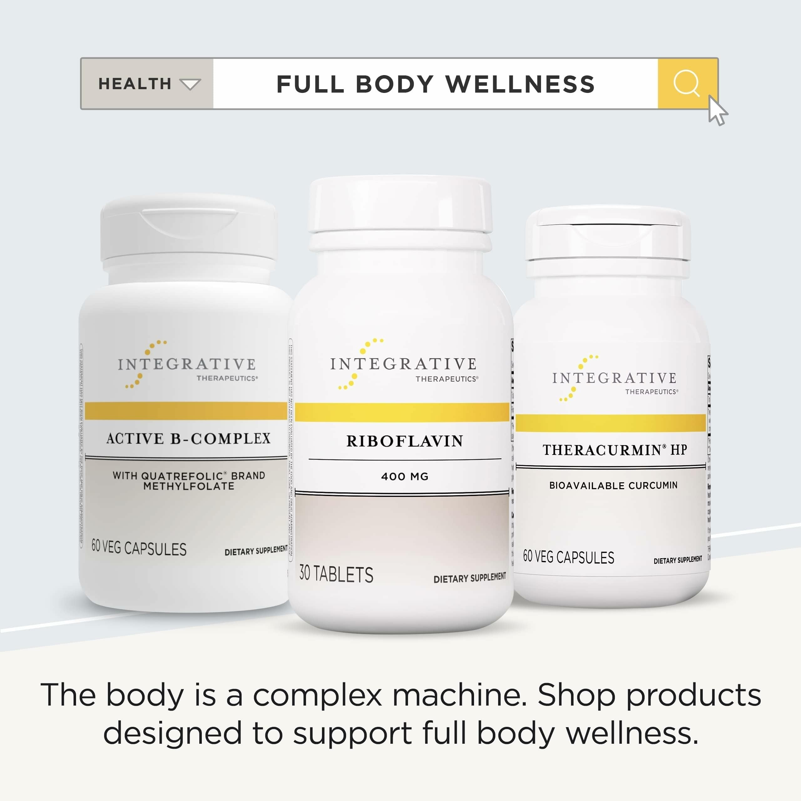 Integrative Therapeutics Riboflavin packaging details conveying brand quality and trust.