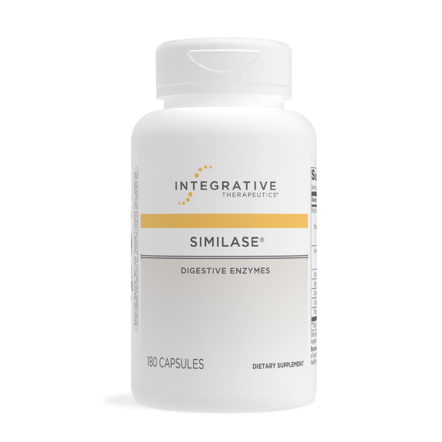 Integrative Therapeutics Similase bottle front showing dairy-free enzymes supporting digestion