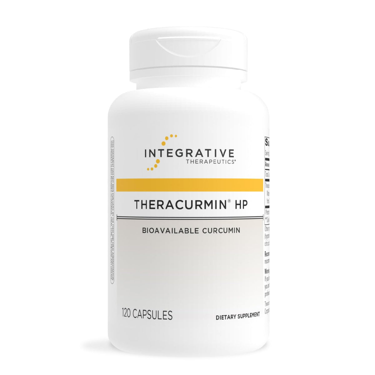 Integrative Therapeutics Theracurmin HP bottle for daily heart and joint support.