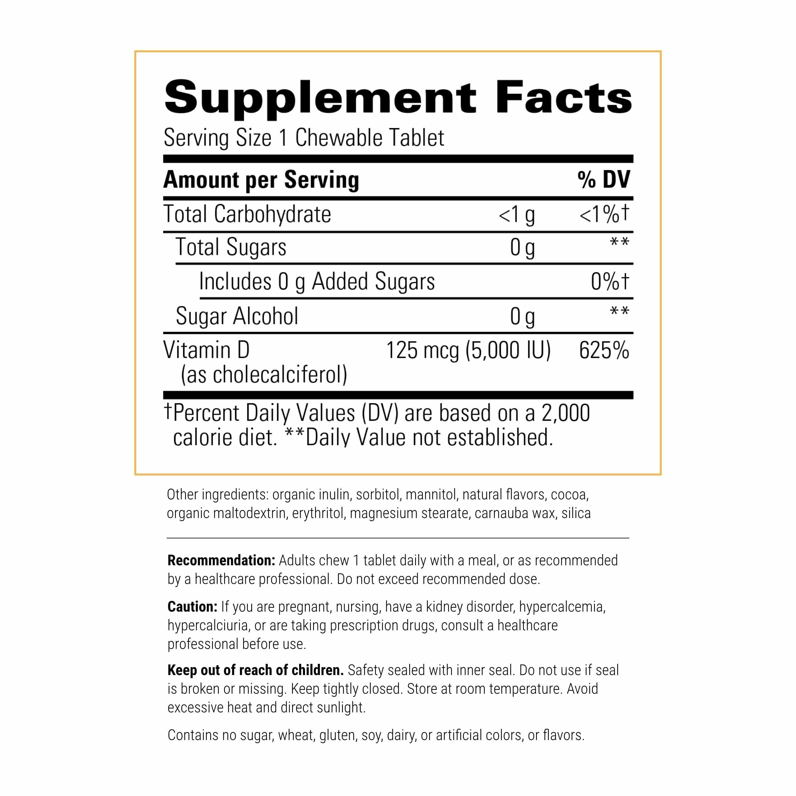 Close-up of Integrative Therapeutics Vitamin D3 chocolate chewables showing flavor and texture