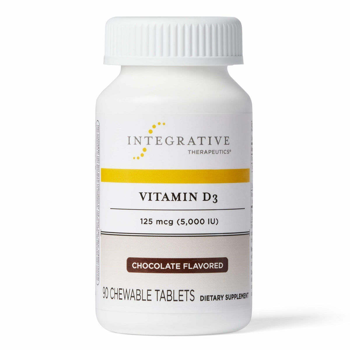 Integrative Therapeutics Vitamin D3 chocolate chew bottle for convenient daily use with potential immune support