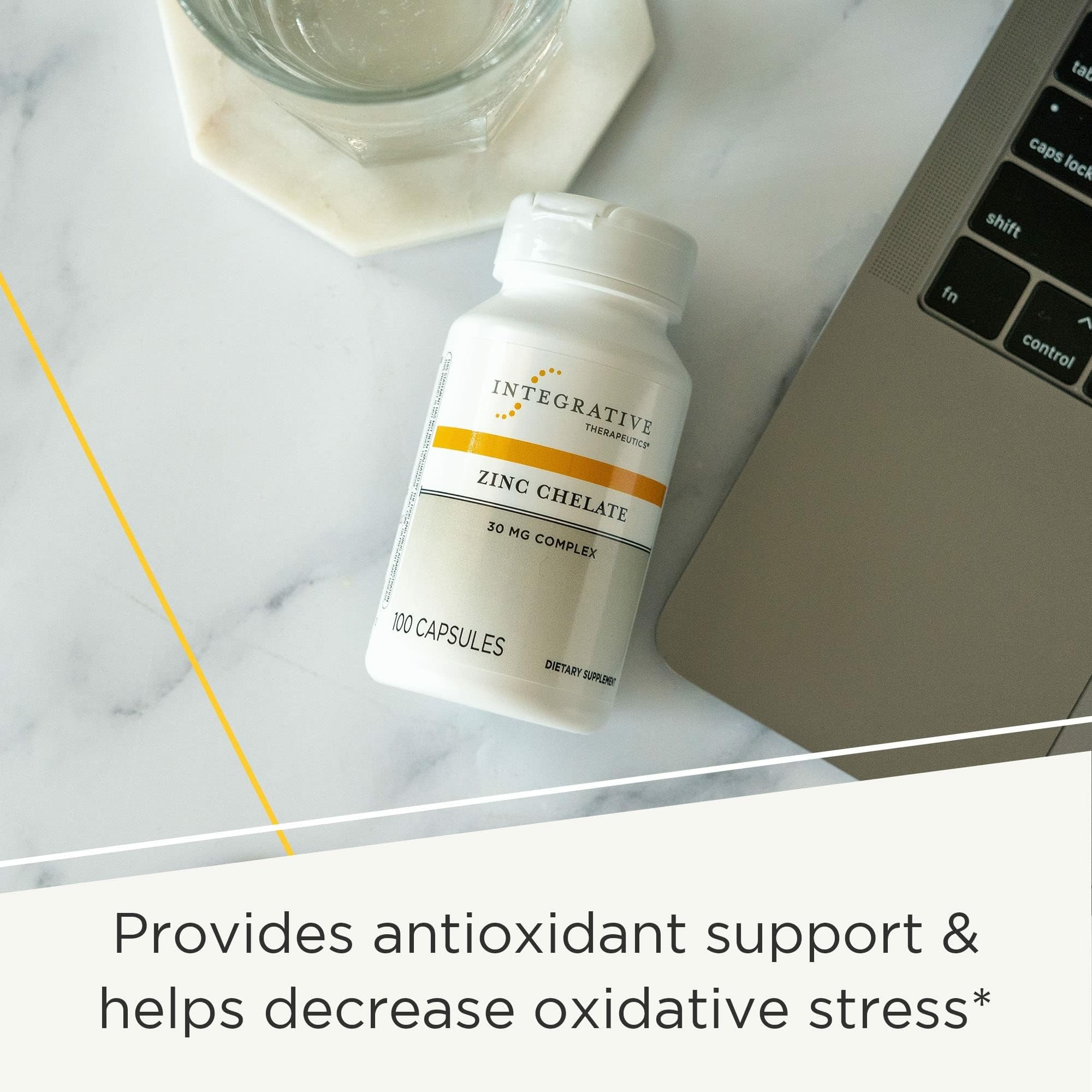 Integrative Therapeutics Zinc Chelate capsules ready for daily antioxidant support.