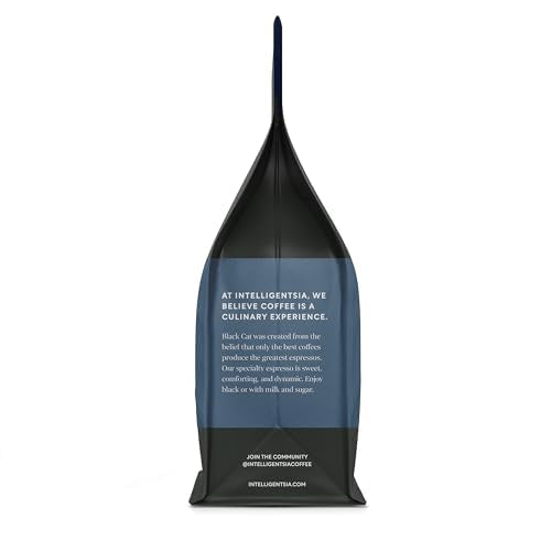Grind-size scale beside Intelligentsia Black Cat Analog bag for precise brew.