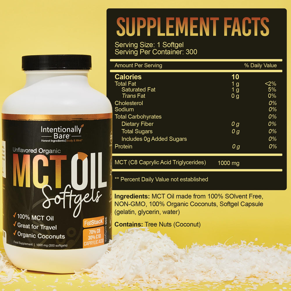 Close-up of 70-30 C8/C10 blend capsules for steady daily energy.