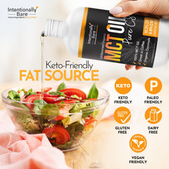 Intentionally Bare MCT Oil ideal for keto coffee and recipe integration.