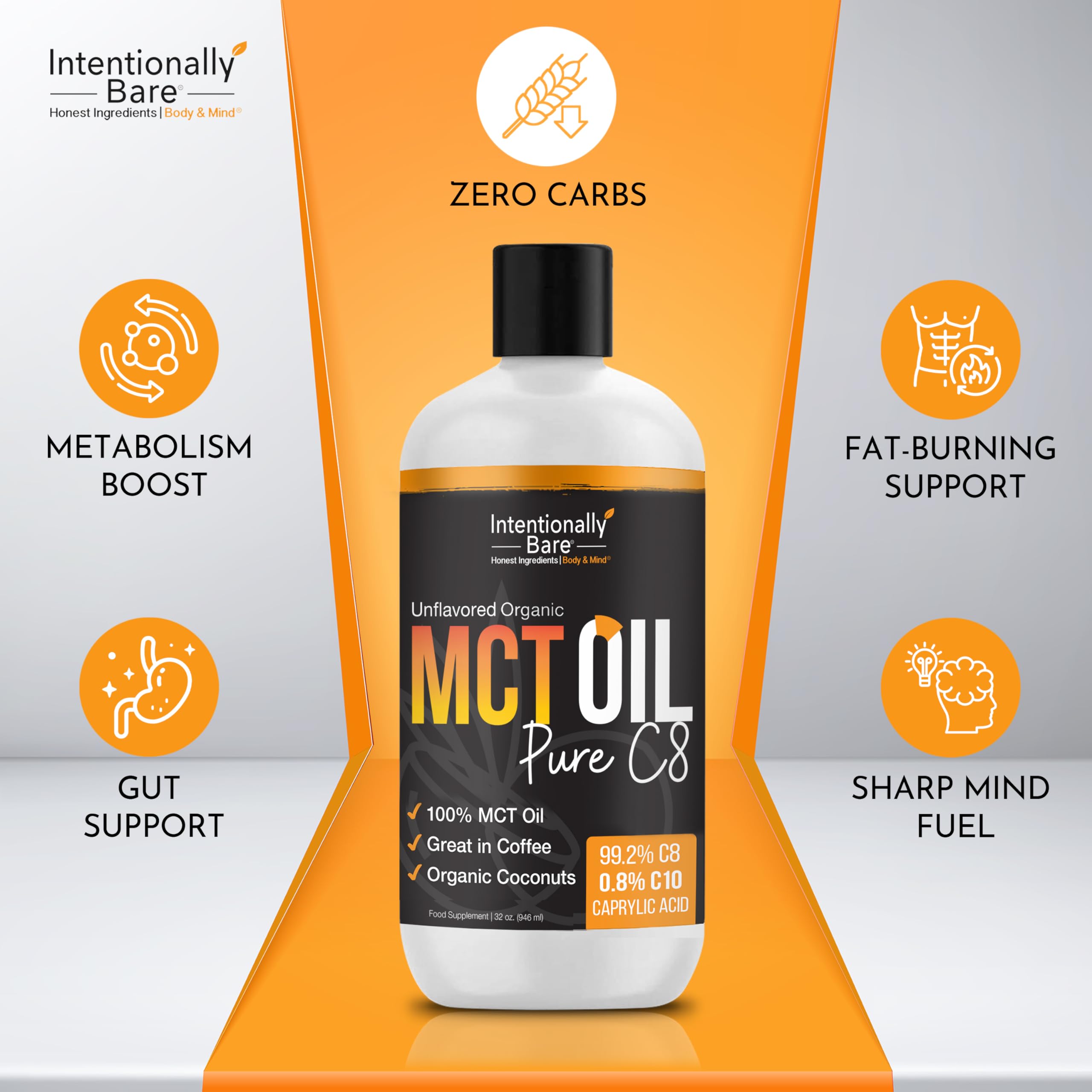 Intentionally Bare MCT Oil salad dressing use with a neutral flavor profile.