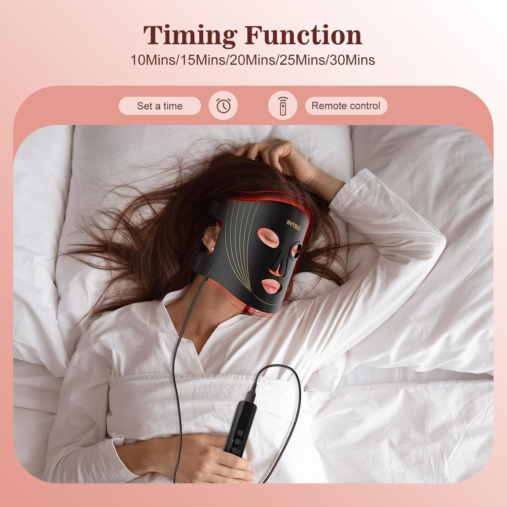 INTEO red light mask worn from the side