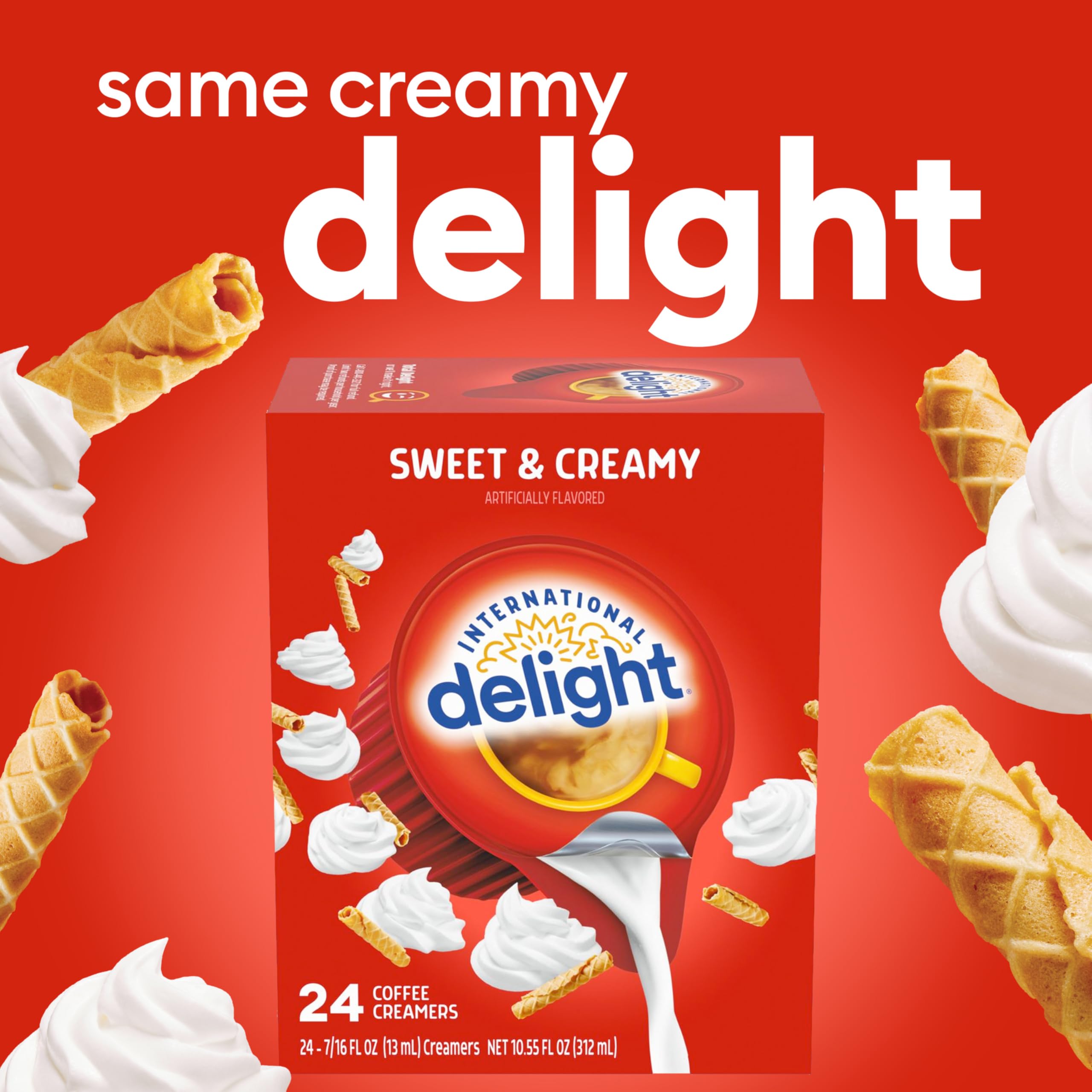 Creamy swirl in coffee with International Delight for rich flavor.