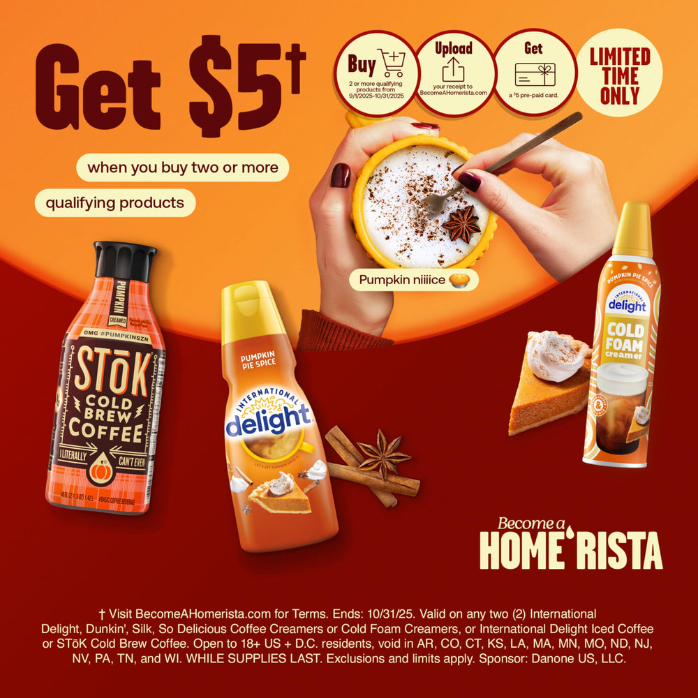 Purse-ready International Delight singles pack for on-the-go flavor.
