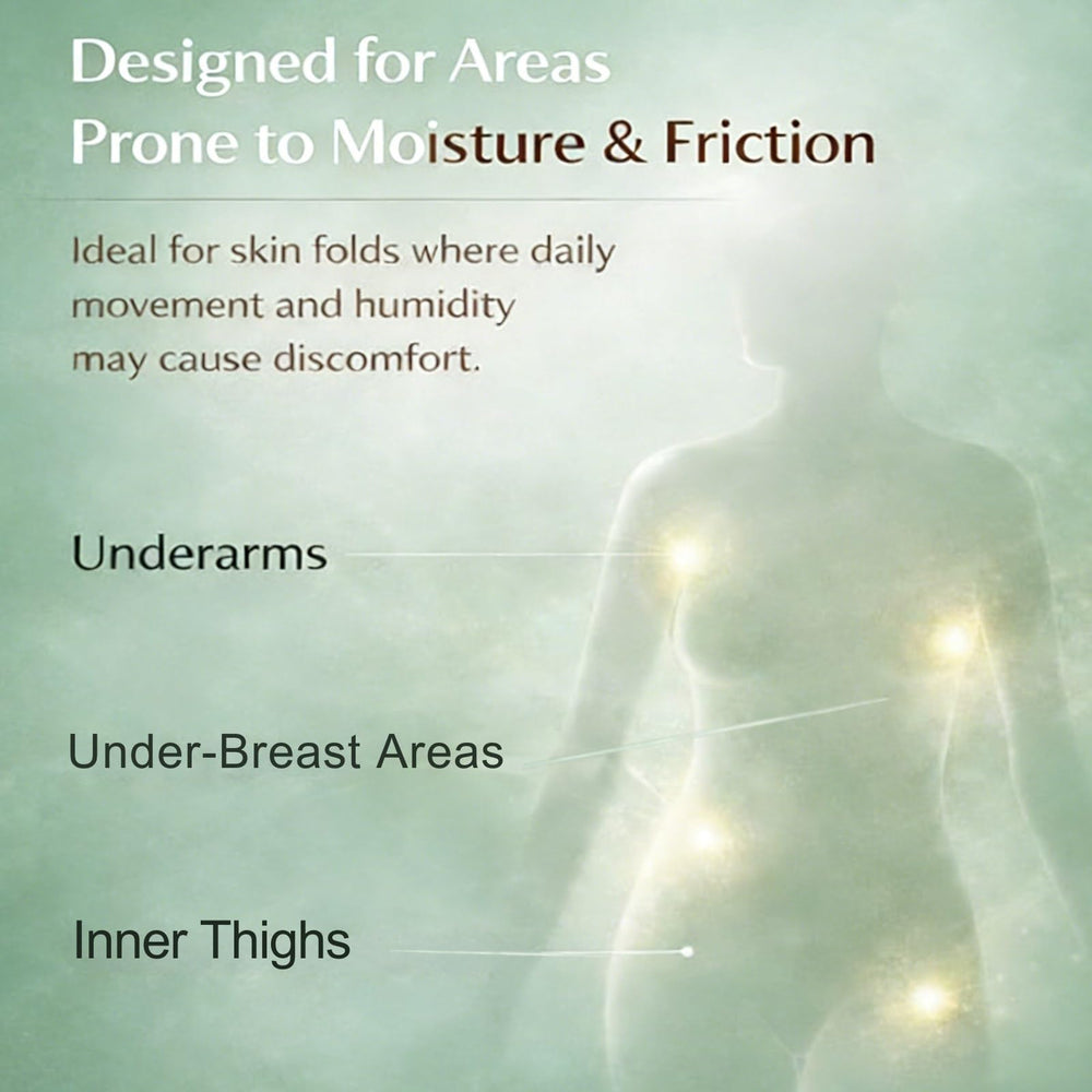 Intertrigo Cream on inner thighs promotes daily comfort and care.