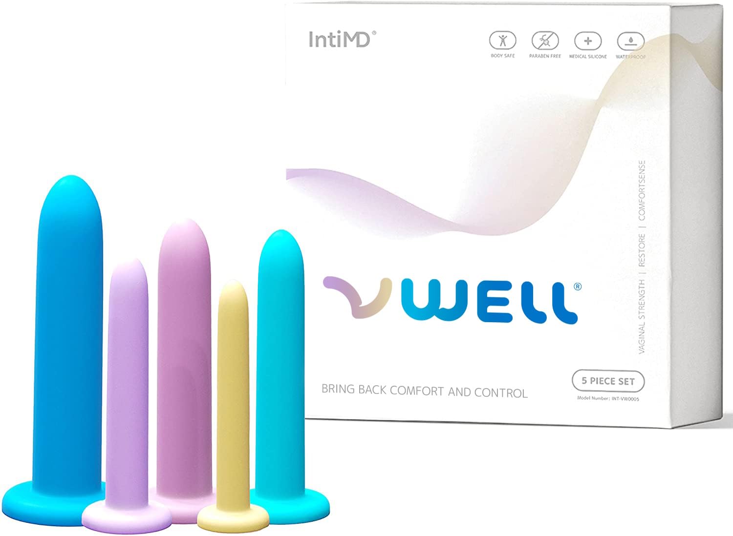 IntiMD VWELL silicone wands set for hands-free suction and easy self-care routines