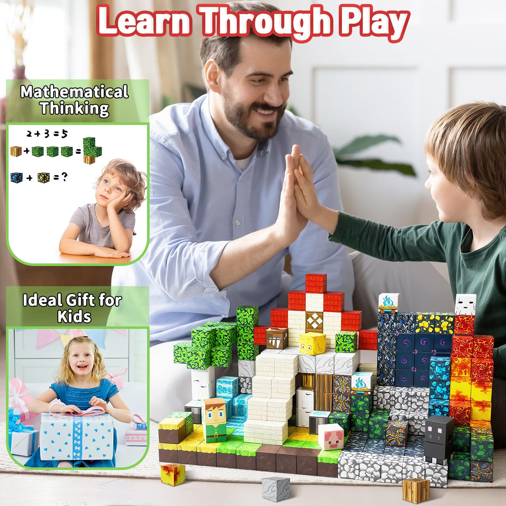Intoypad family play scenario with blocks promoting shared creativity