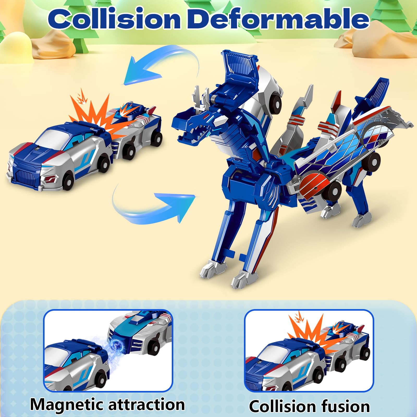Intoypad dino car formation wings activation during transformation
