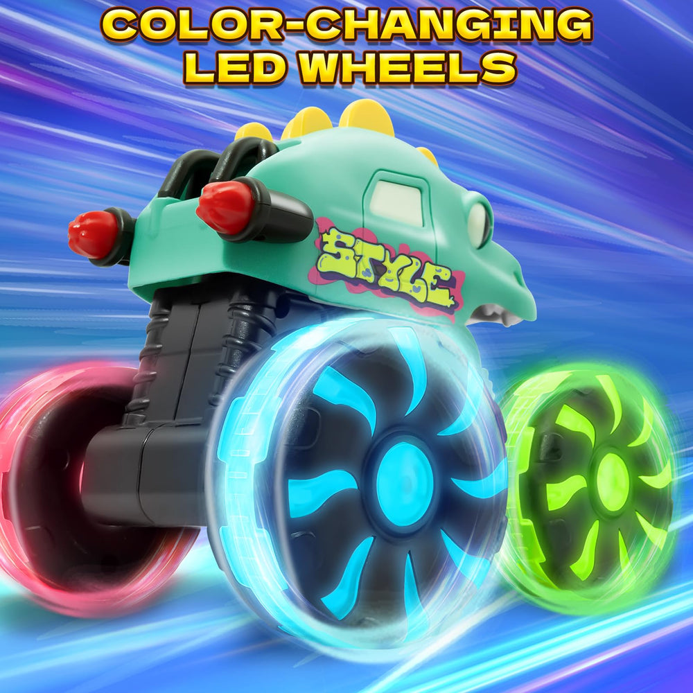 Intoypad Green Dino Monster Truck chomping mouth action inspires storytelling on the go