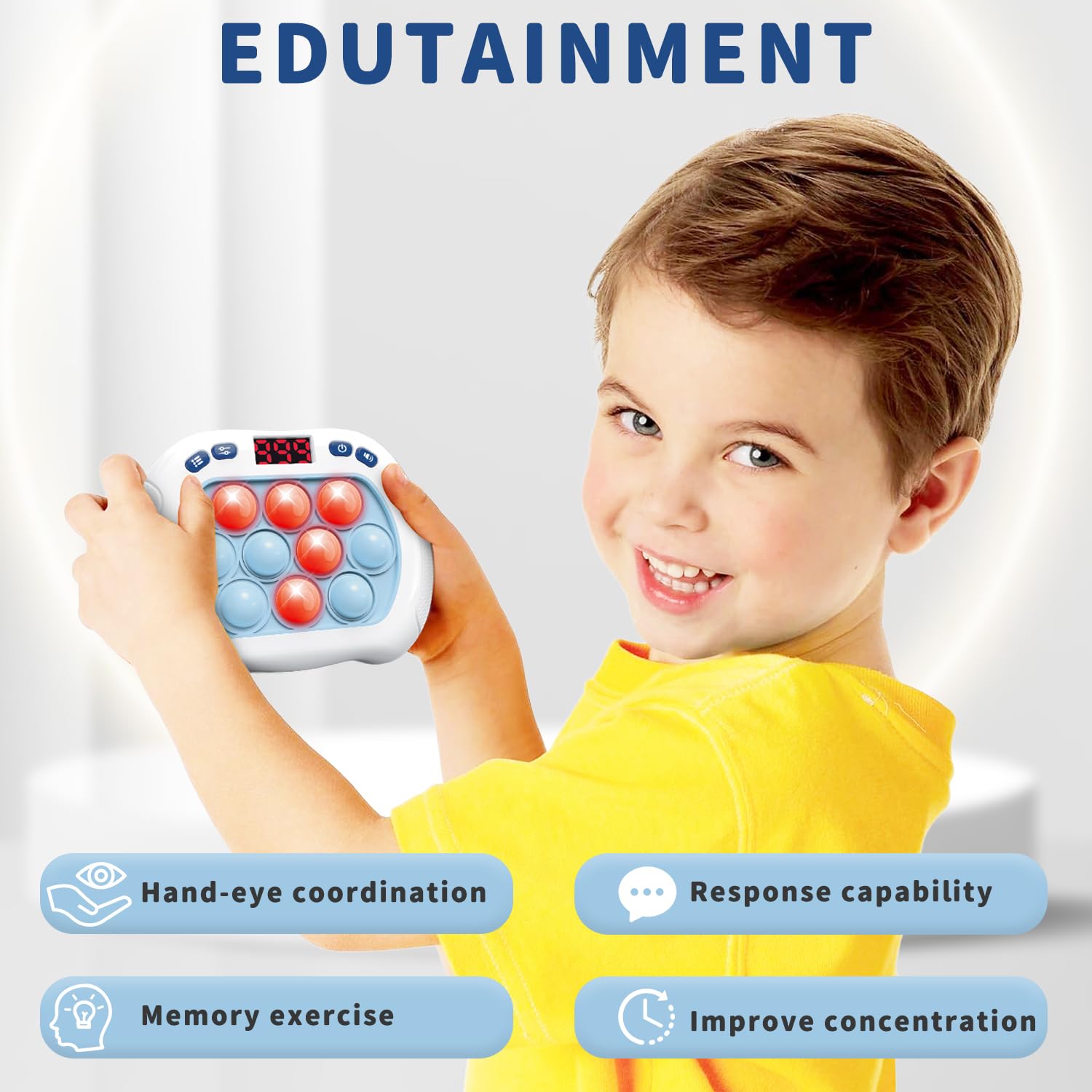 Intoypad Pop Game six-modes display supports varied challenges for solo or group play.