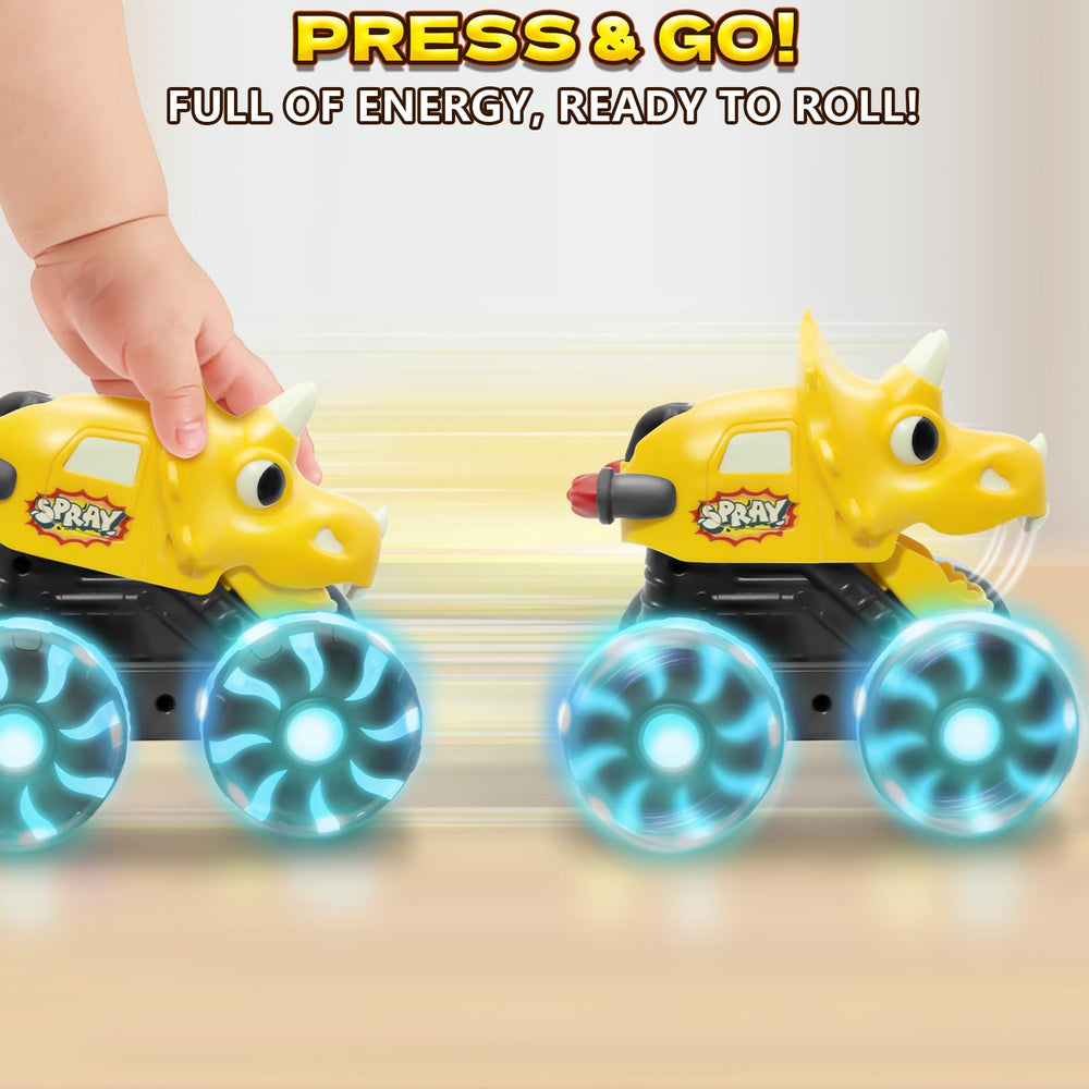 Intoypad press-and-go dino car for toddlers to crawl and push