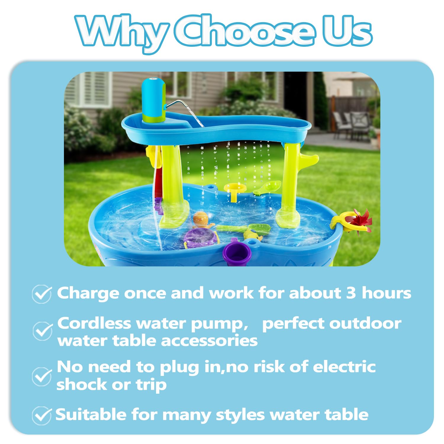 Intoypad Ultimate Water Table Pump backyard-fun brings swirling whirlpools to outdoor play sessions.