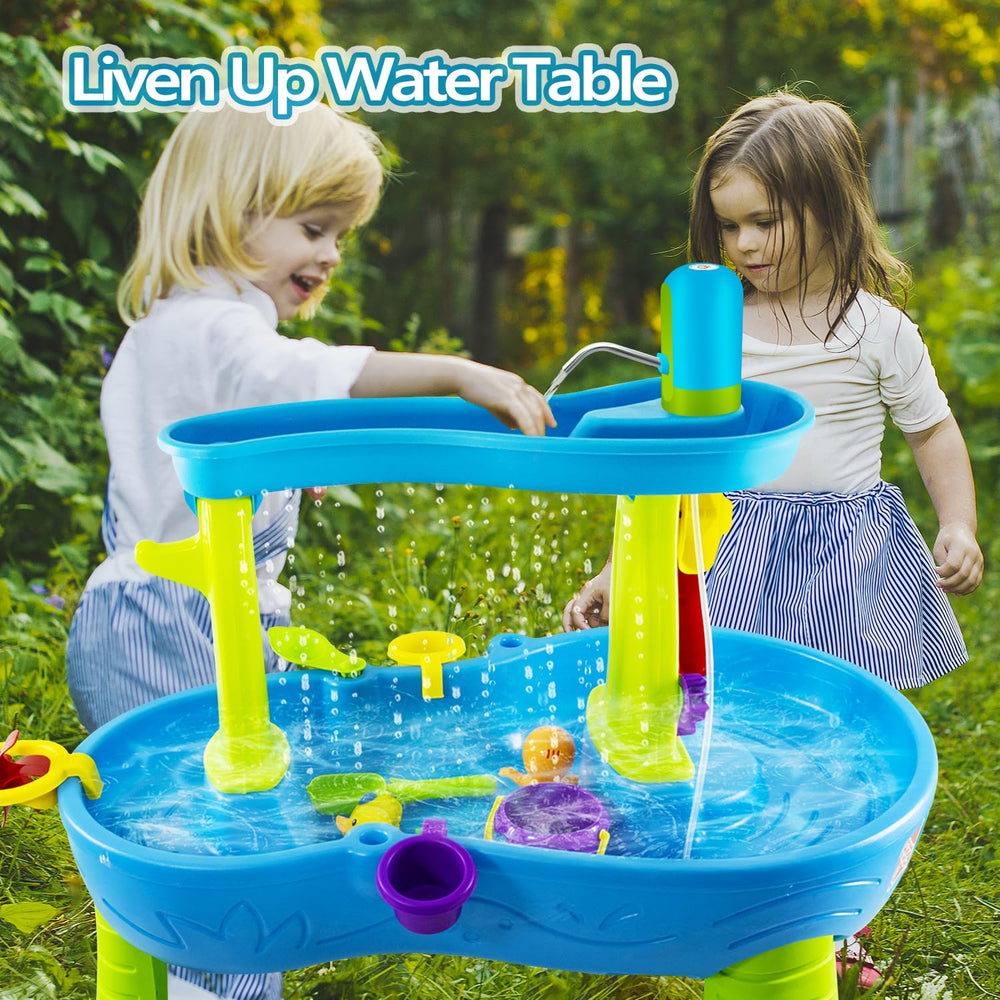 Intoypad Ultimate Water Table Pump battery-run-time supports up to three hours of splash-filled activity.