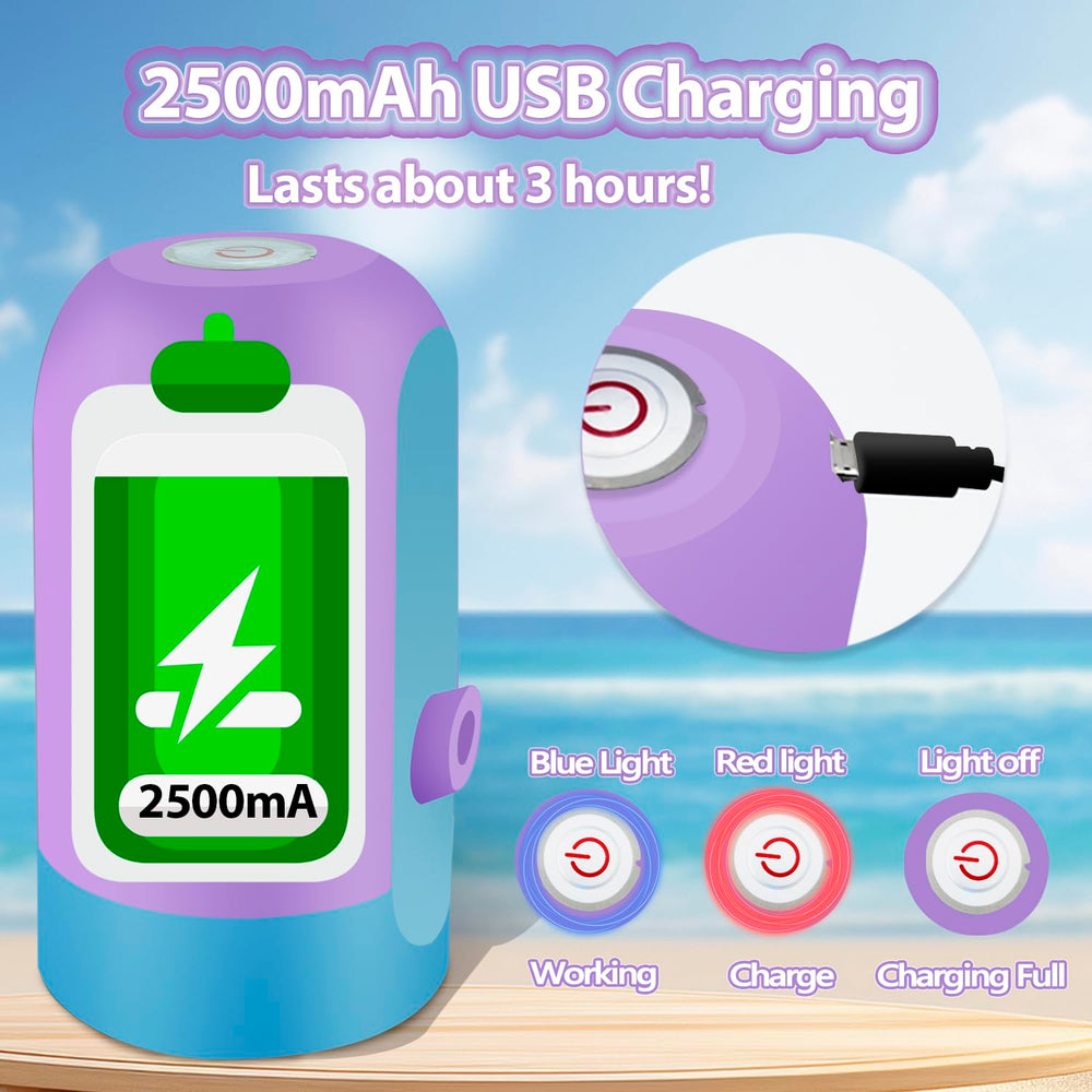 Intoypad Battery-Powered Pump is USB rechargeable for cordless sessions.