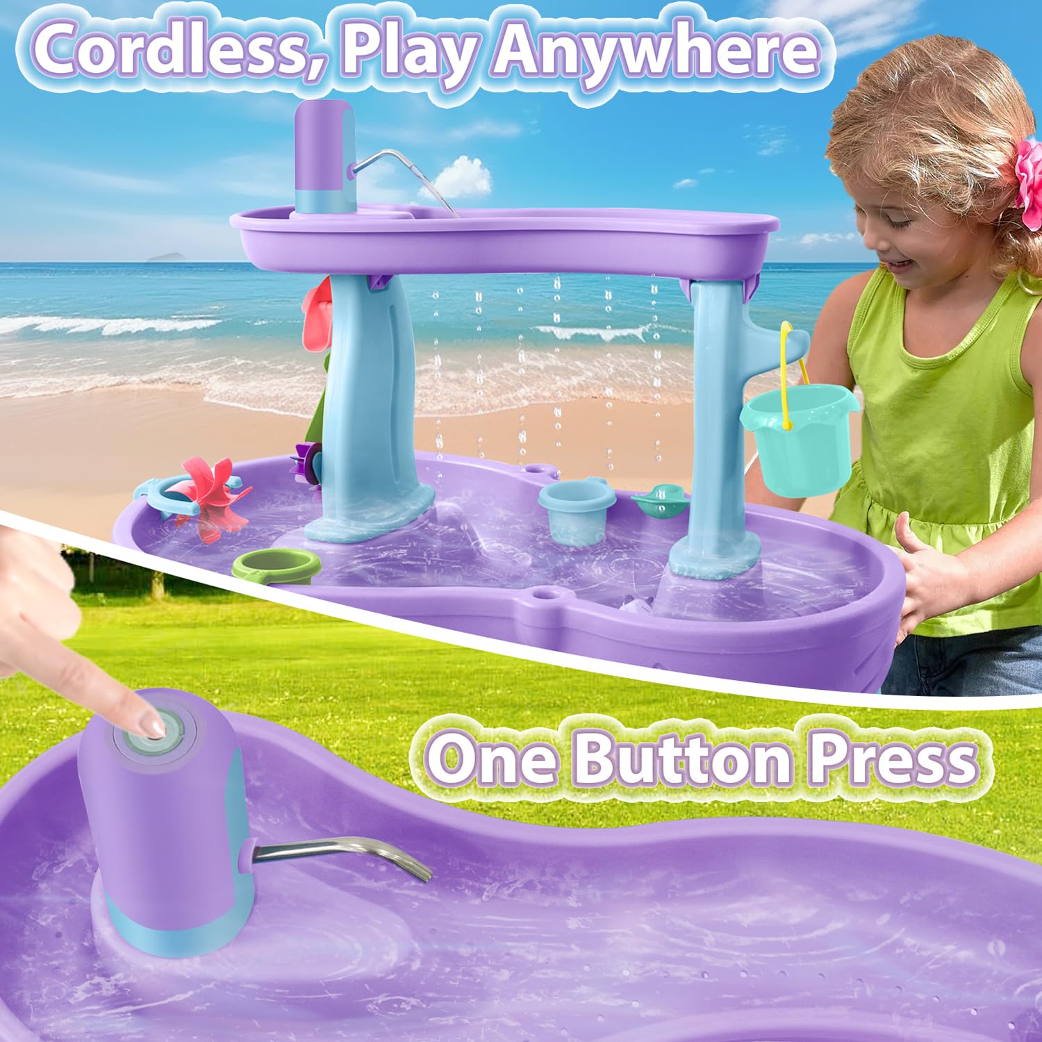 Intoypad Pump is portable and lightweight for beach or yard use.