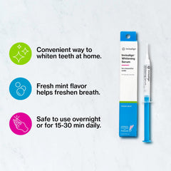 Invisalign whitening serum application onto aligners demonstrates nightly use for brighter smile.