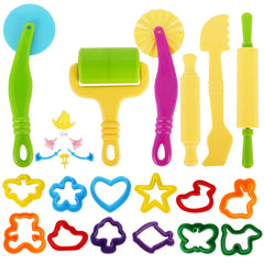 Inxens Dough Tools Set with face parts for imaginative play and fine motor practice.