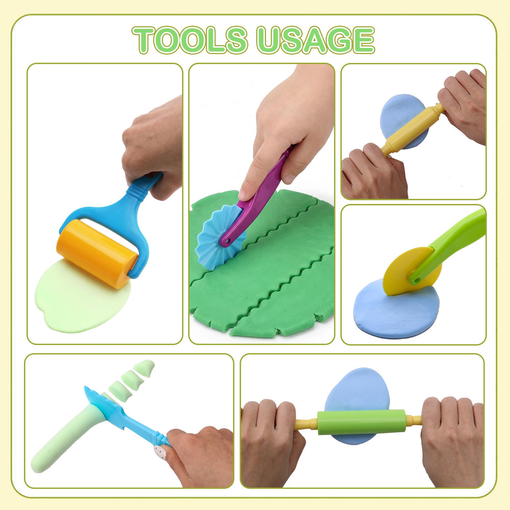 Inxens Dough Tools Non-stick Surface helps dough release cleanly during play.