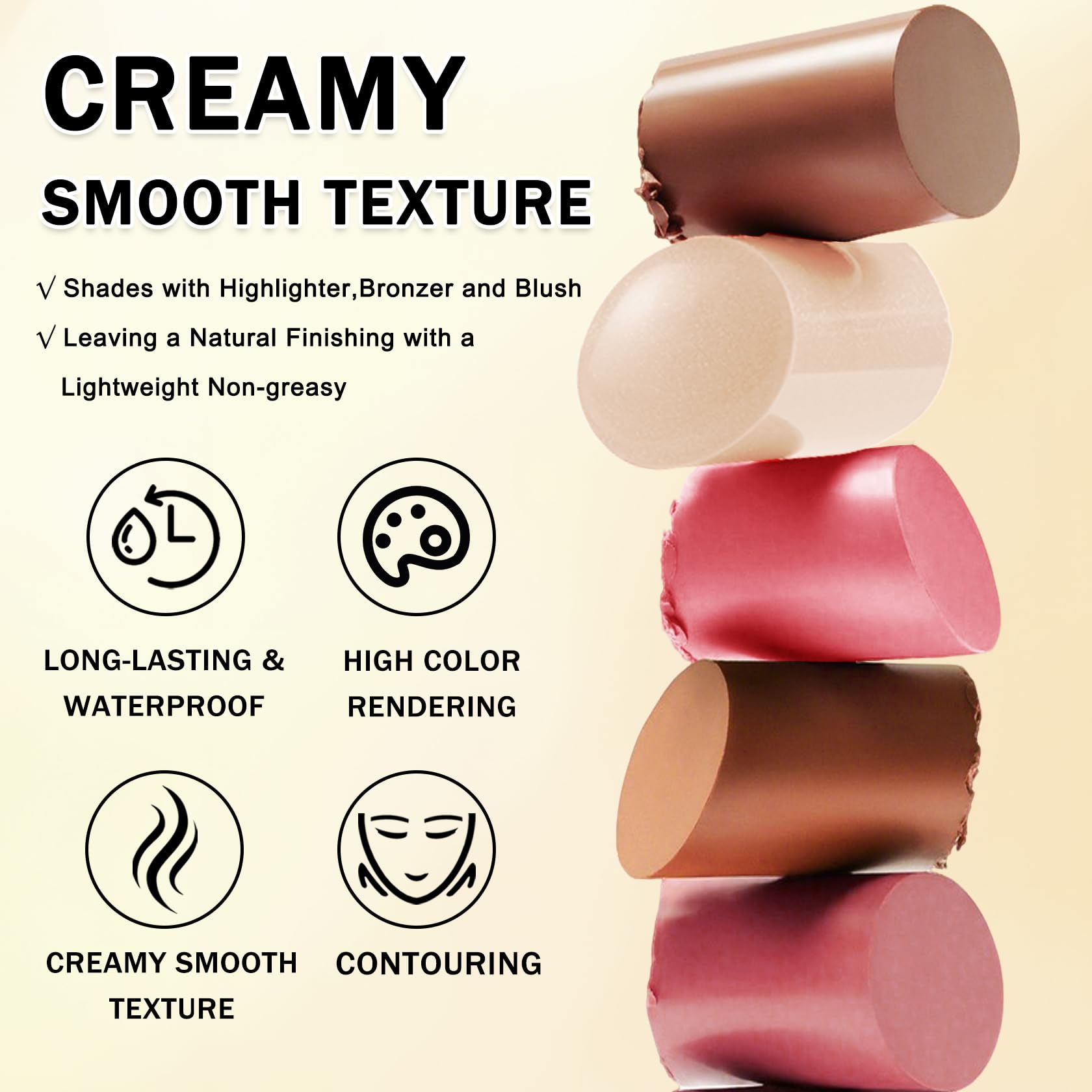 IONSGAKO brush and sponge included to help blend for a seamless finish.