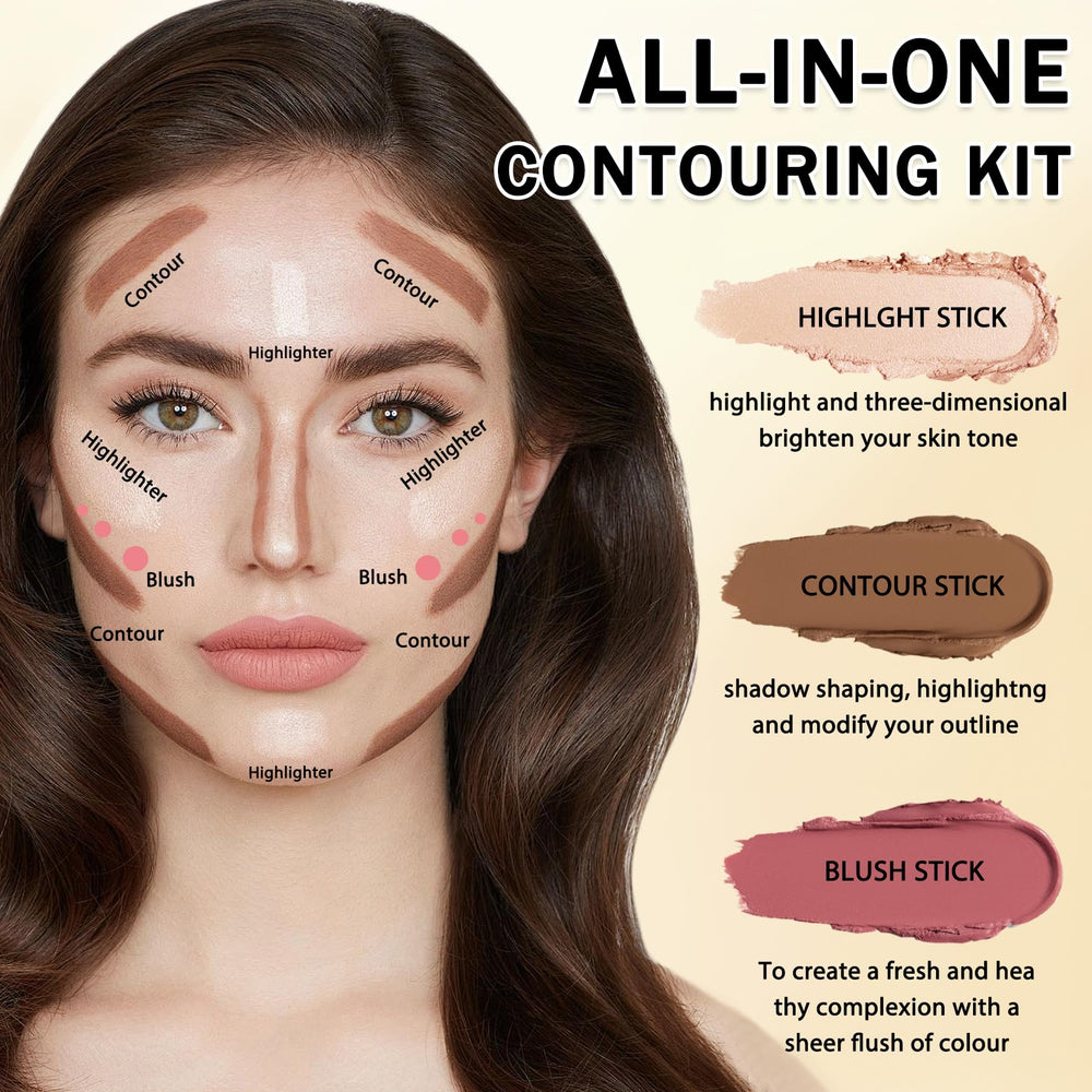IONSGAKO contour stick targets forehead, cheeks, and jawline for defined contours.