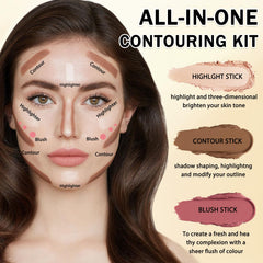 IONSGAKO contour stick targets forehead, cheeks, and jawline for defined contours.