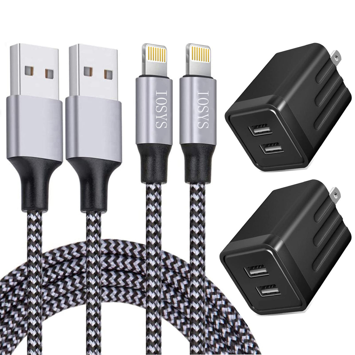 IOSYS iPhone fast charger dual port enables simultaneous charging