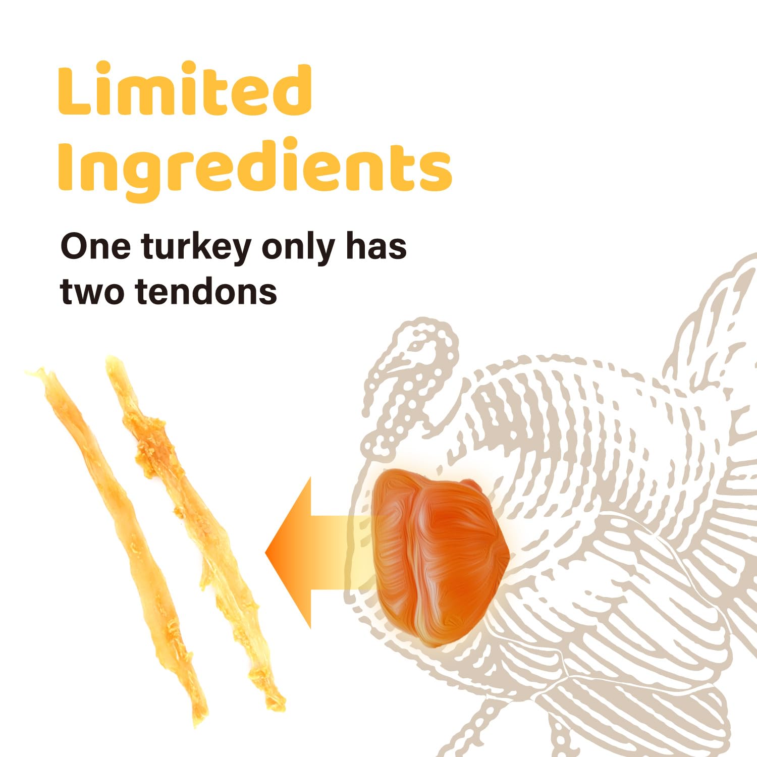 IPaw Turkey Tendon value pack front highlighting single-ingredient hypoallergenic chew.