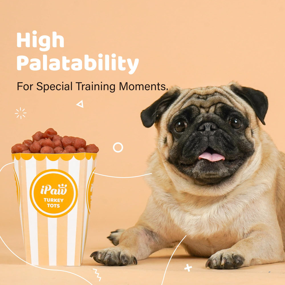 iPaw Turkey Tots: formule hypoallergénique sans céréales adaptée aux chiens sensibles.