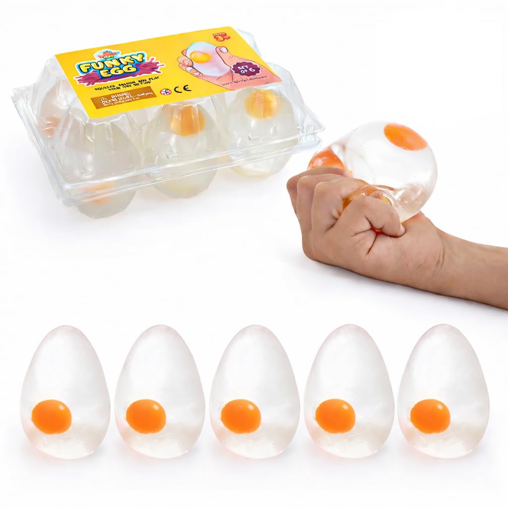 IPIDIPI TOYS Funky Egg Splat Ball with clear yolk for tactile play