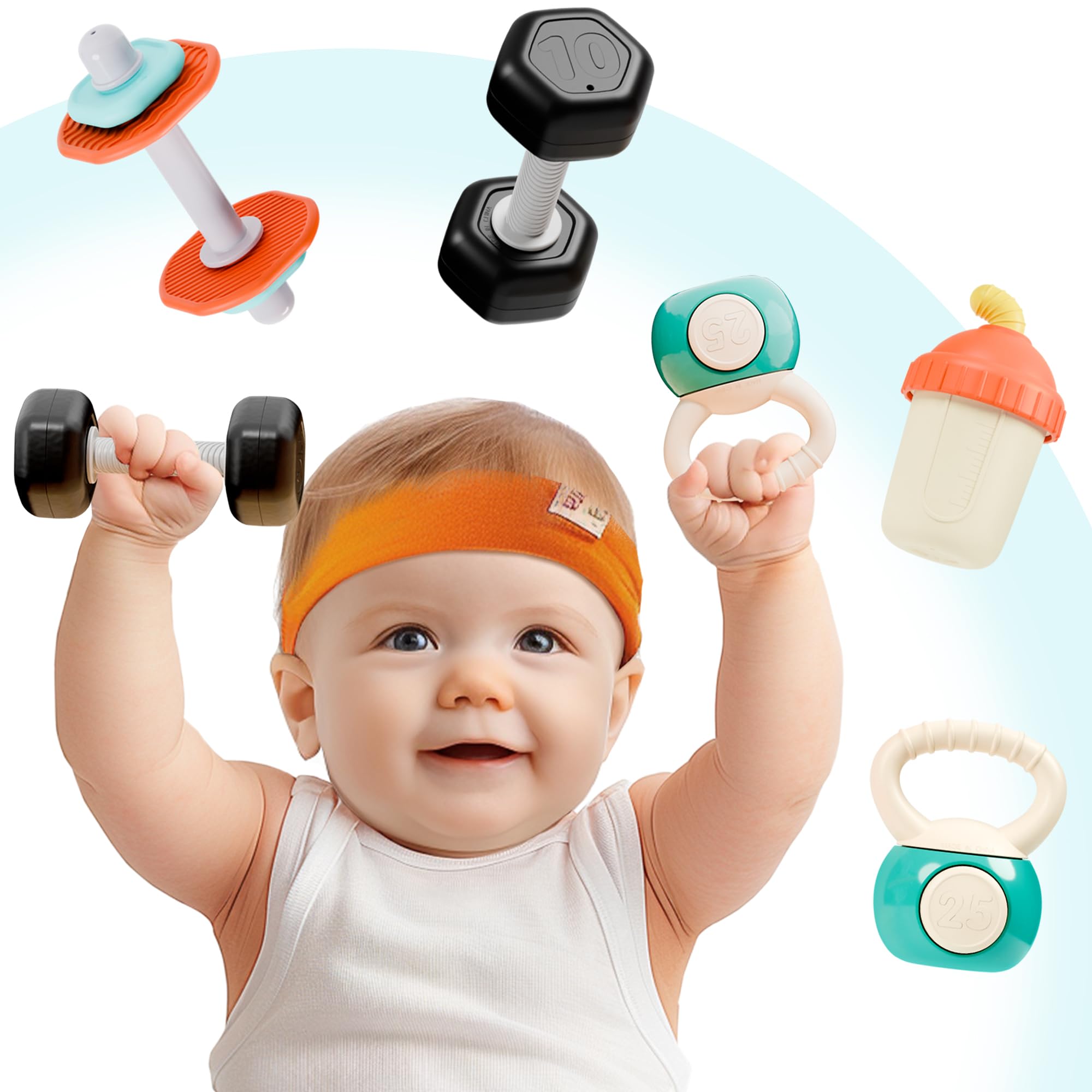 iPlay iLearn gym rattle dumbbell for early coordination and play