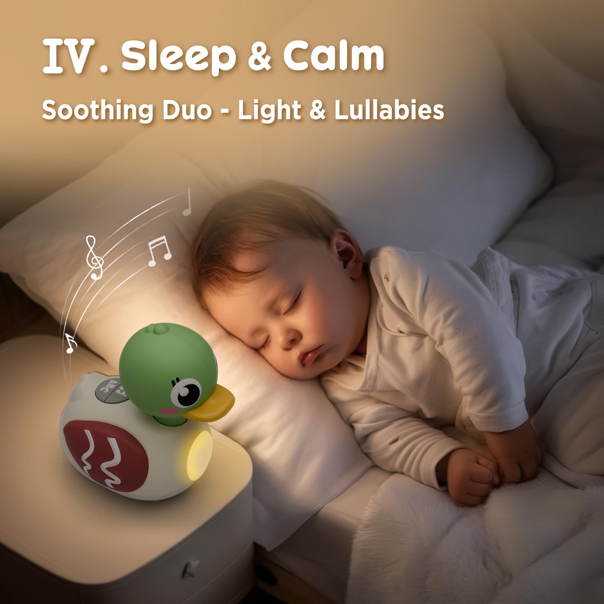 iplay ilearn bedtime lullabies duck with soft glow lights for soothing routines
