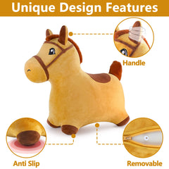 iPlay iLearn child riding horse with sturdy handle and friendly design
