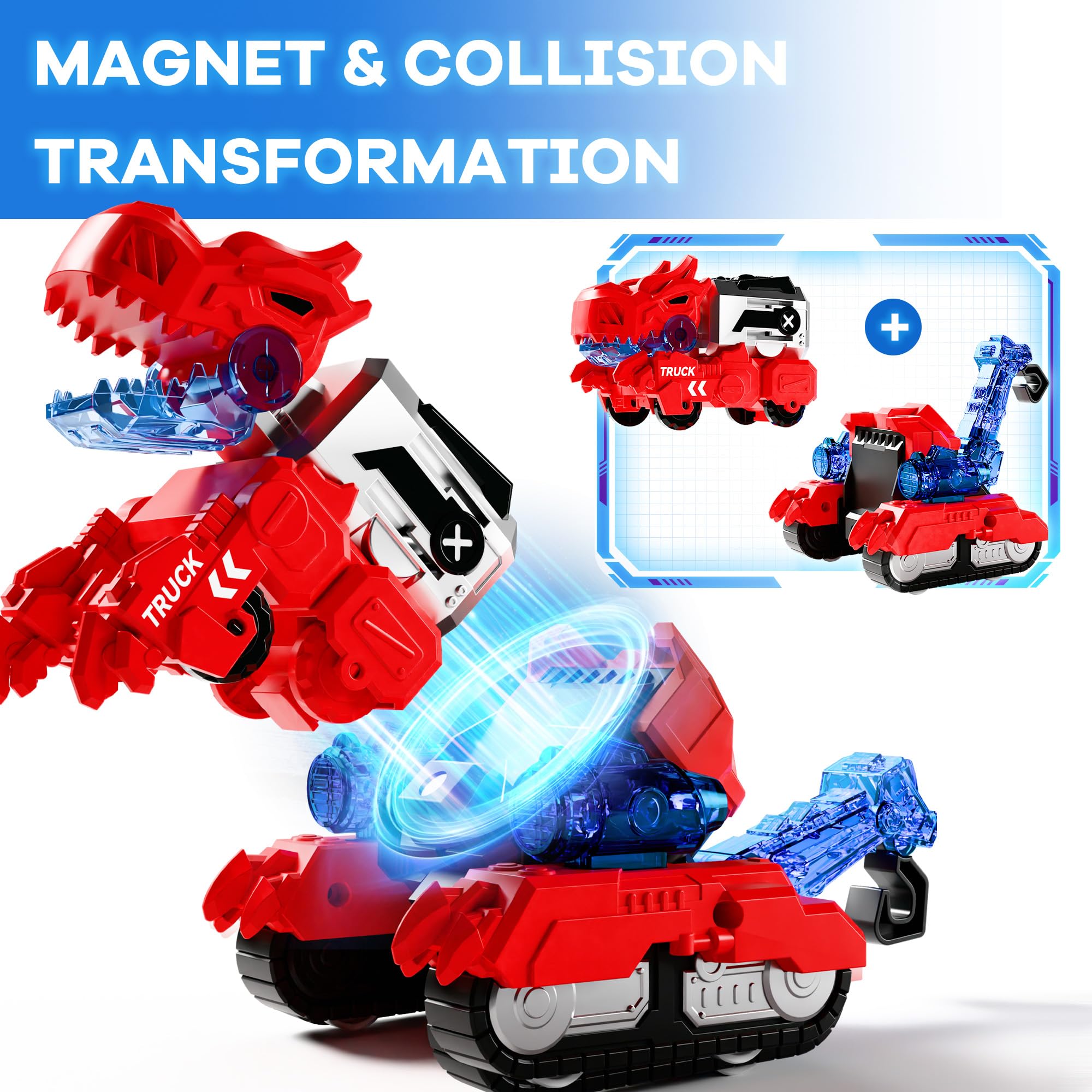 iplay ilearn Triceratops transformer magnets enable quick assembly and storytelling