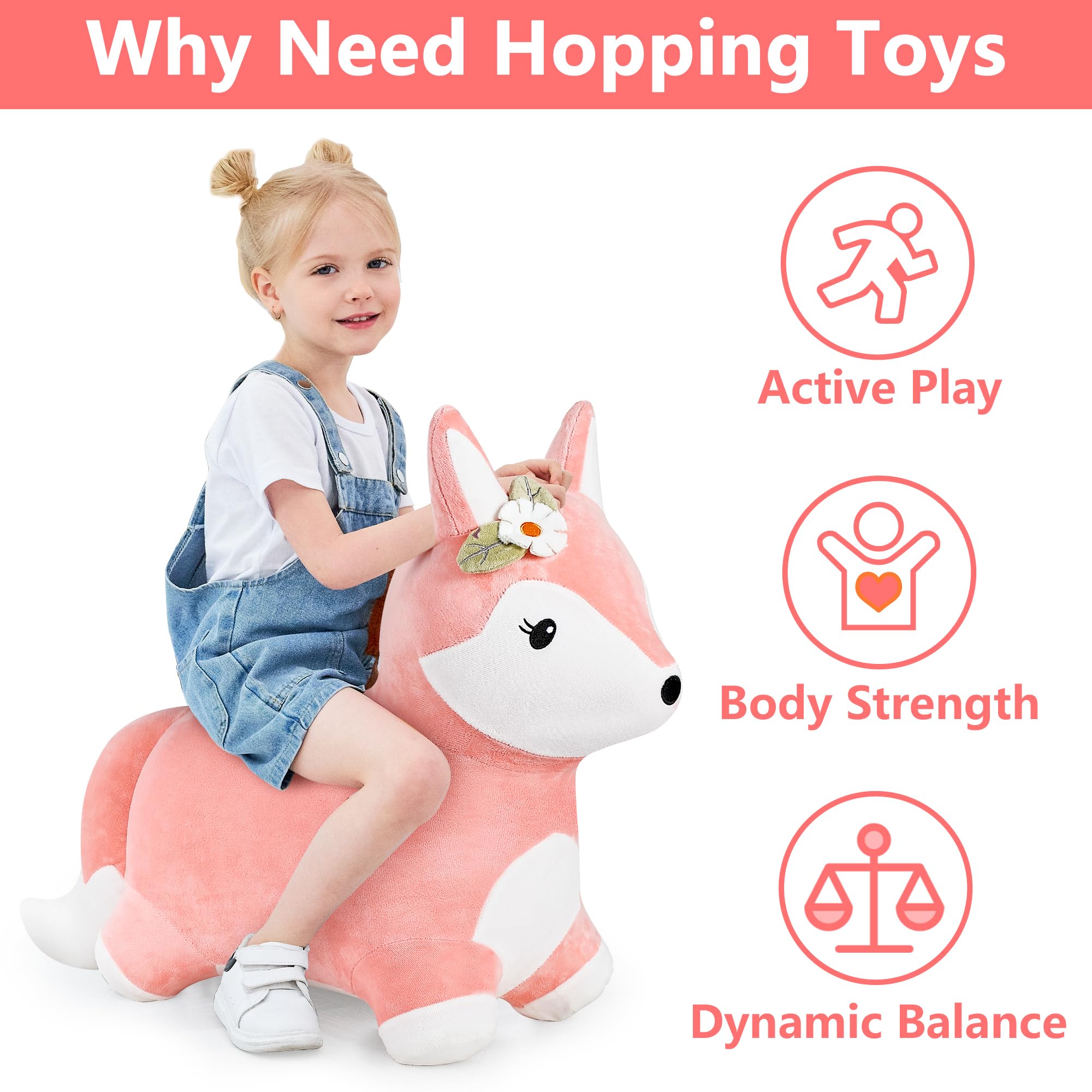 iplay ilearn hopping fox ears close-up, inviting children to grasp for motor skill exploration.