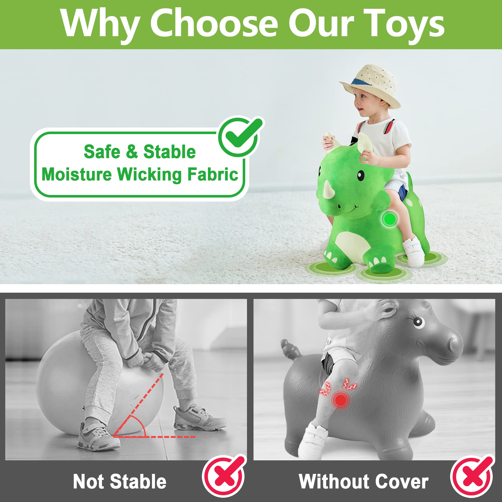iPlay iLearn stable four leg design enhances safety during hopping