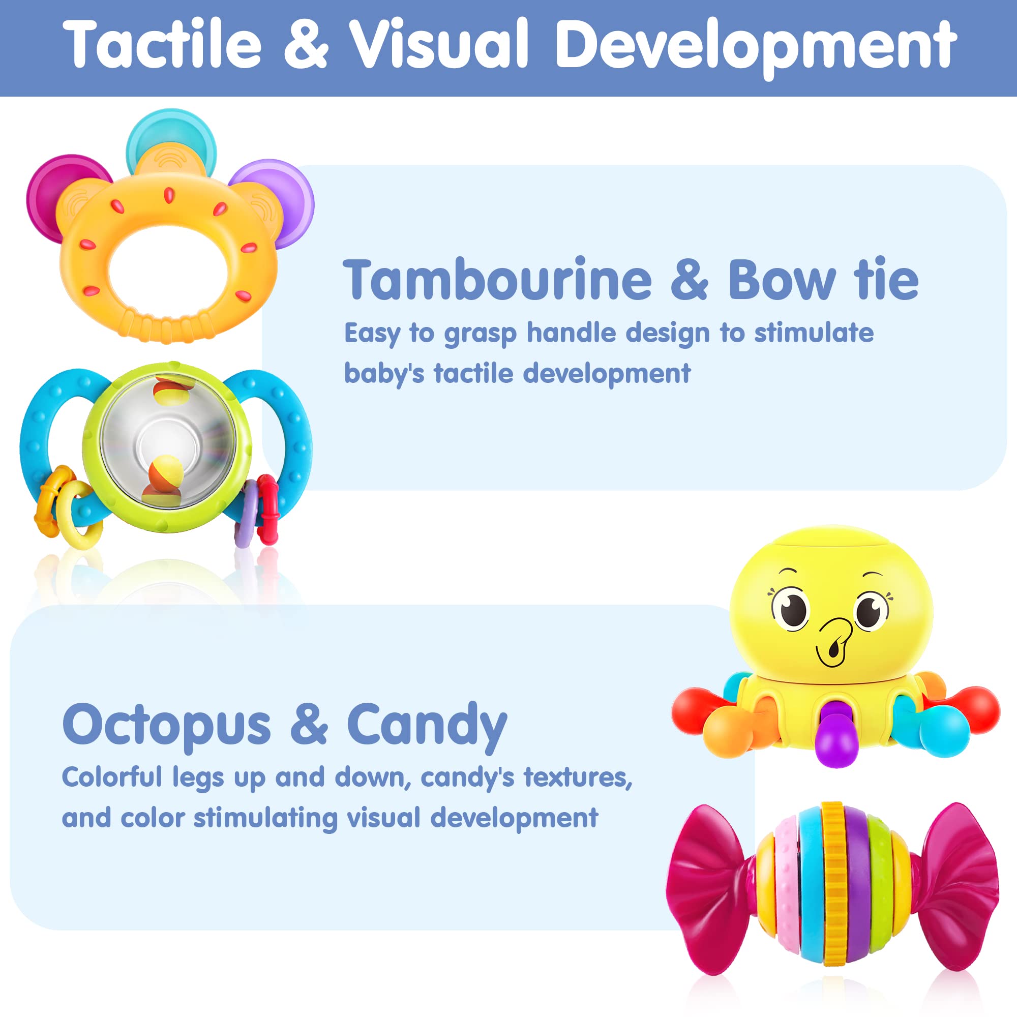 iPlay iLearn stroller-friendly rattles easy to grab on the go