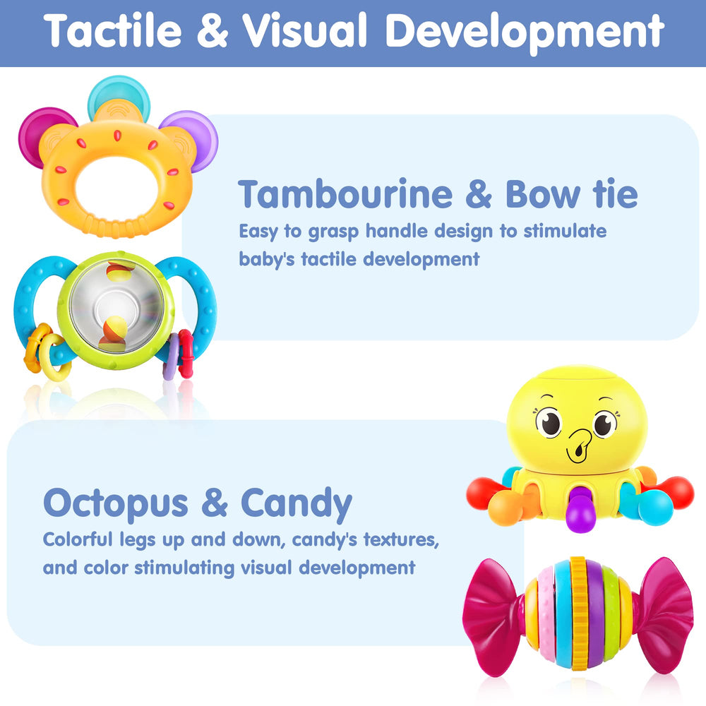 iPlay iLearn stroller-friendly rattles easy to grab on the go