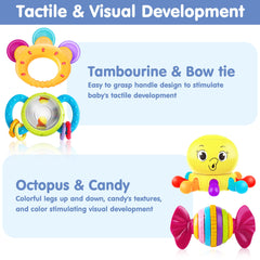 iPlay iLearn stroller-friendly rattles easy to grab on the go