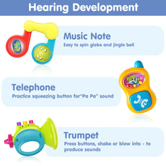 iPlay iLearn textured teether rattle for tactile learning