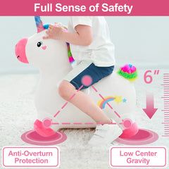 iPlay iLearn Unicorn Hopper inflation process is quick with a simple pump