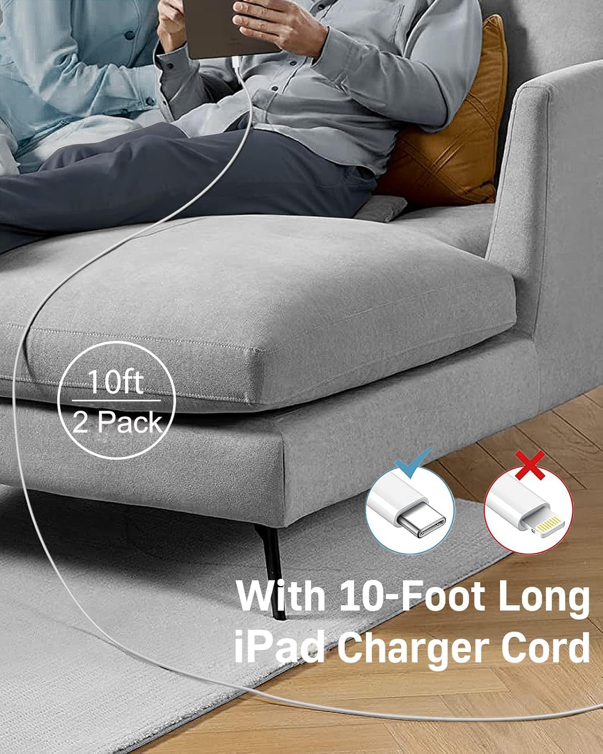 IPremium packaging shows two chargers and two 10ft cables included
