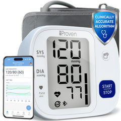 iProvèn blood pressure monitor front view with simple one-touch operation.