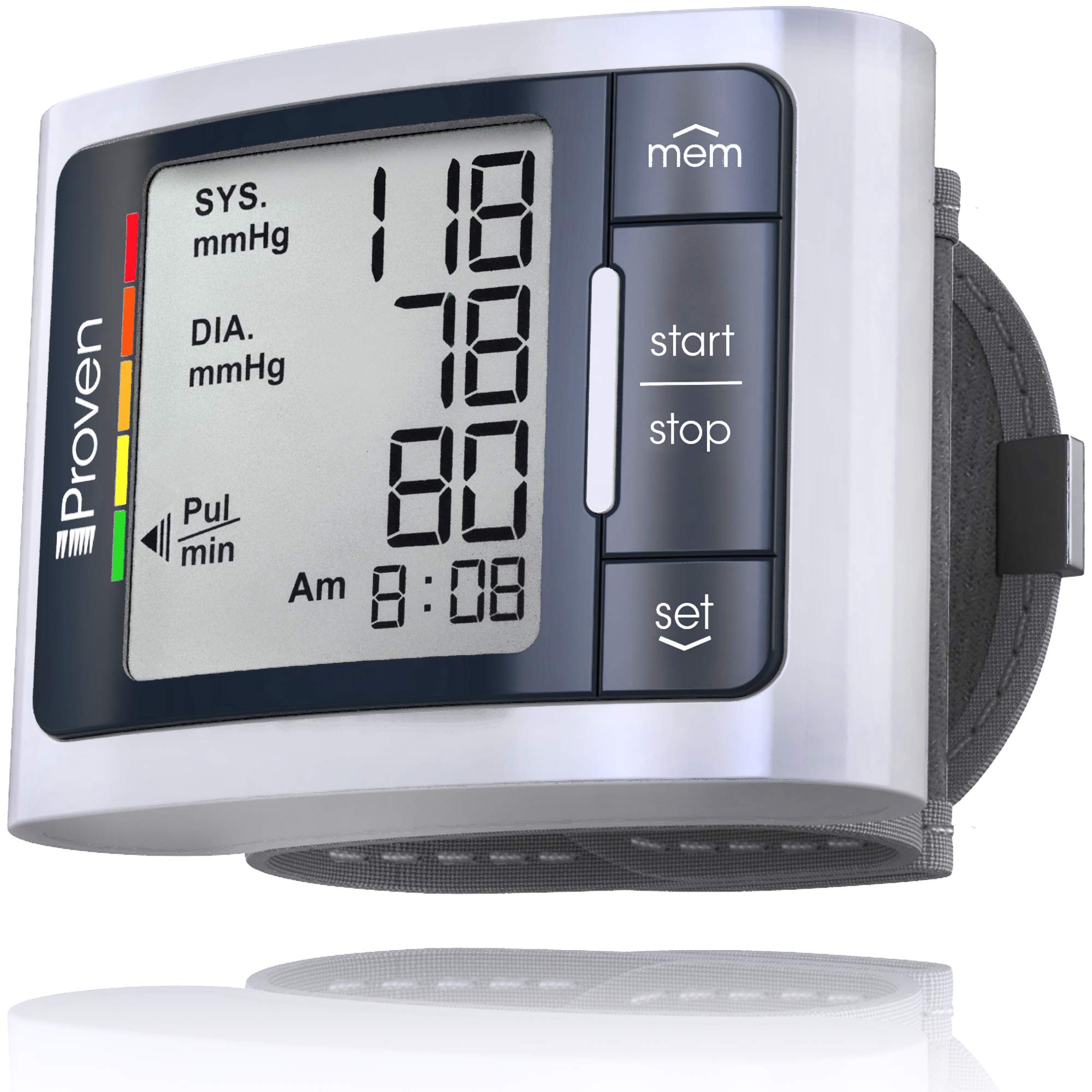 iProvèn wrist monitor with large display for quick readings.